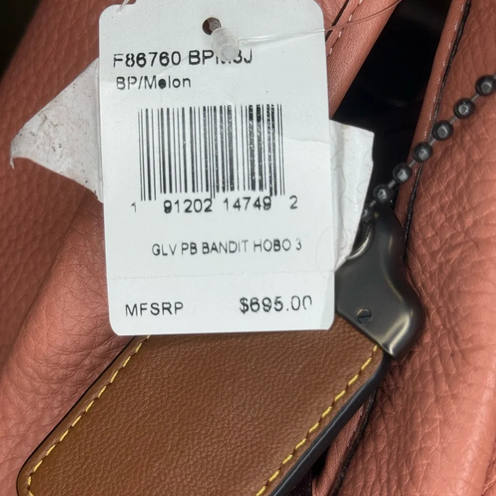 Coach 1941 Bandit Tea Rose Leather XL Hobo Bag-E1780-86760